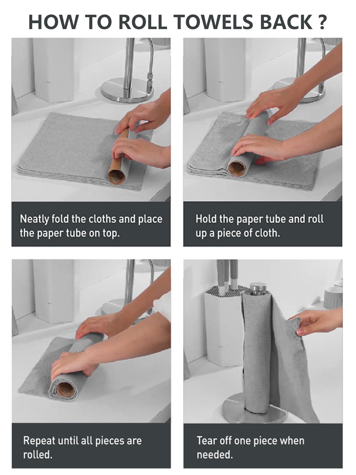 40 Pack Tear-Away Microfiber Roll(Grey) - Image 8