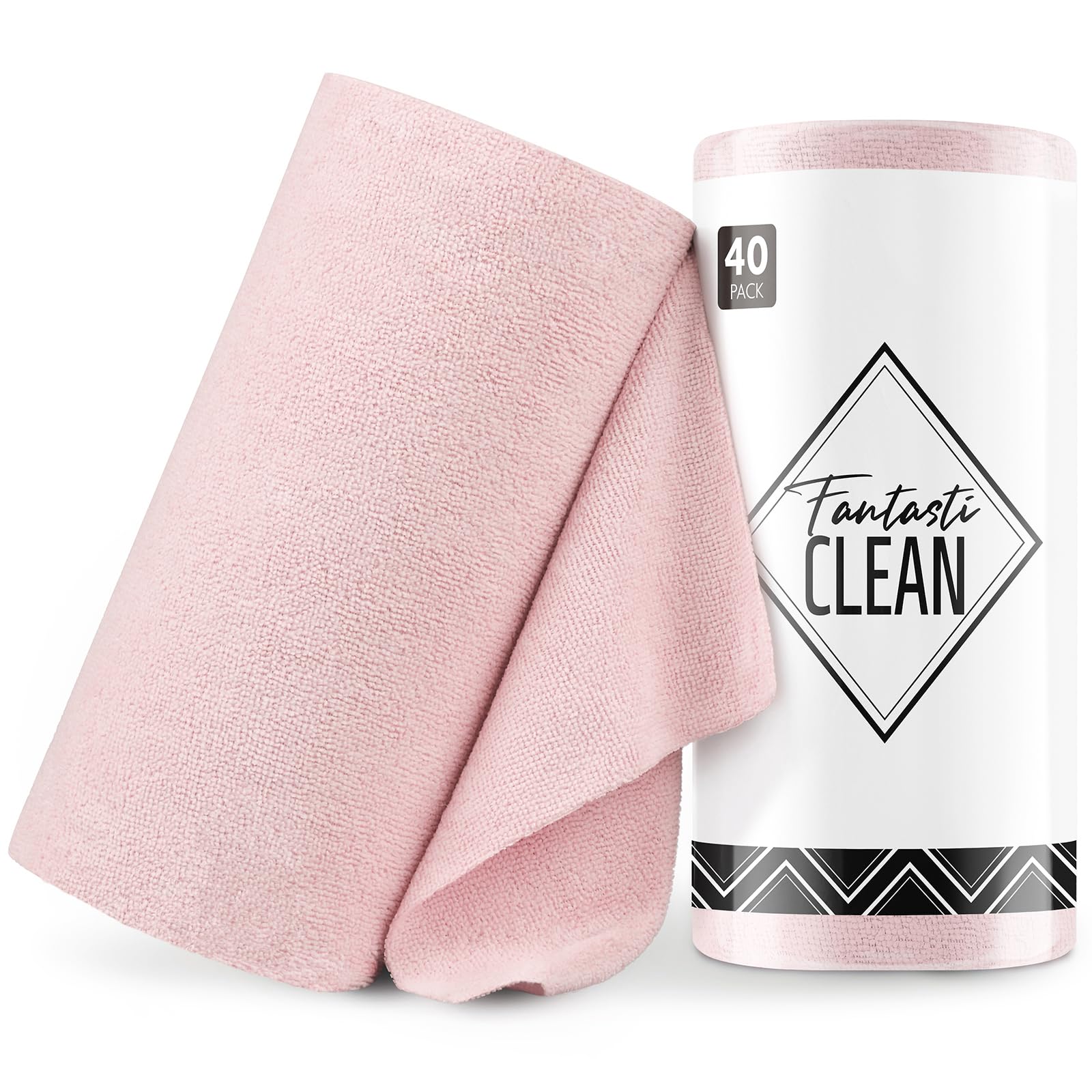 40 Pack Tear-Away Microfiber Roll(Pink)