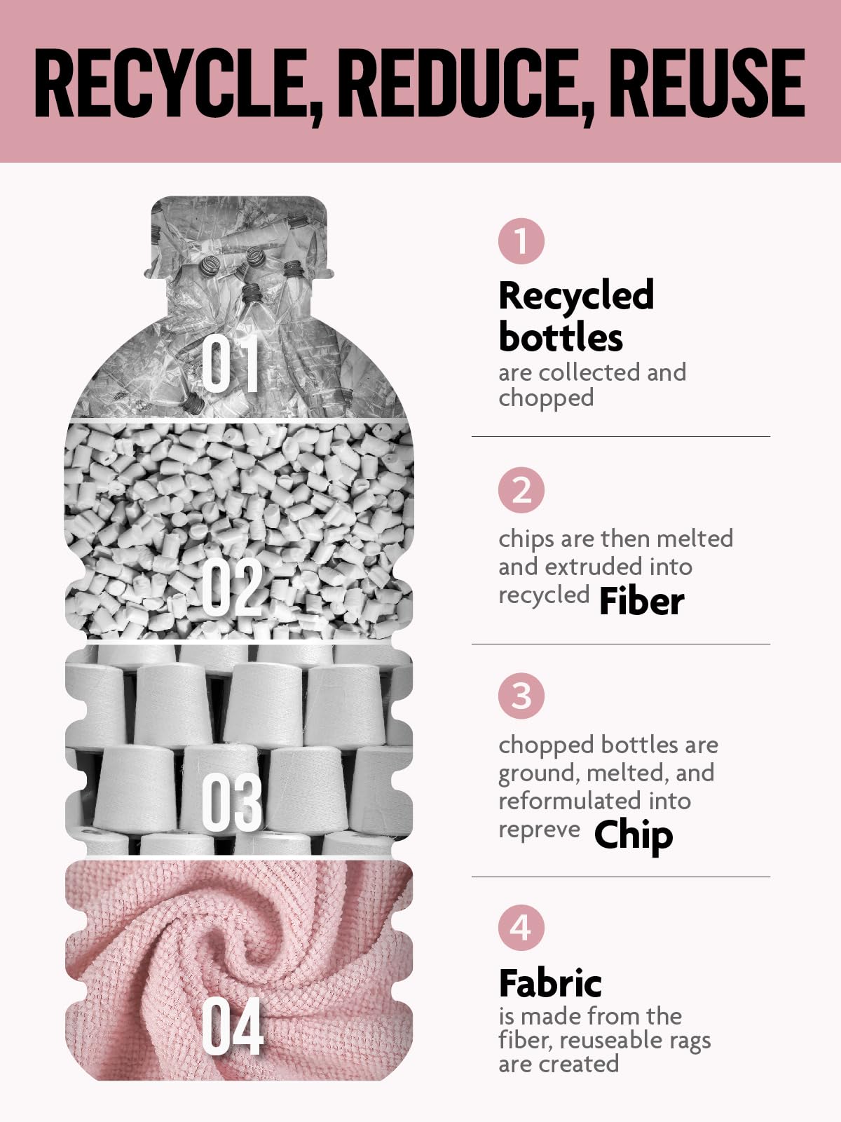 40 Pack Tear-Away Microfiber Roll(Pink) - Image 3