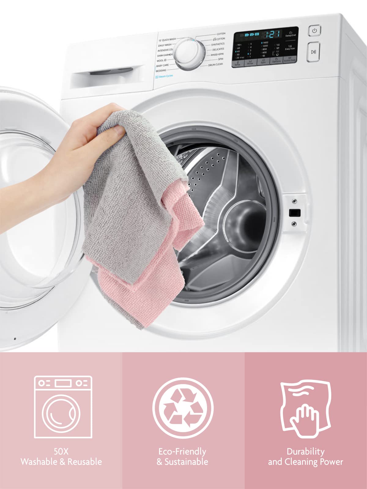 40 Pack Tear-Away Microfiber Roll(Pink) - Image 8