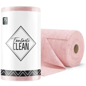 75 Pack Tear-Away Microfiber Roll（Pink）