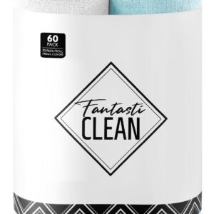 60Pack Tear-Away Microfiber Roll（Blue, White）