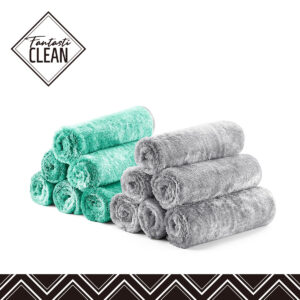 FantastiCLEAN 900GSM Reusable and Washable Cloths Microfiber Cleaning Cloth- Car Drying Towels（GRGY）