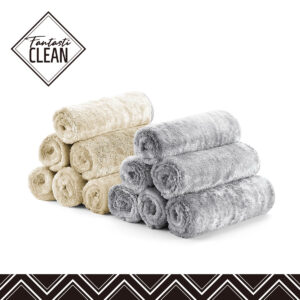 FantastiCLEAN 900GSM Reusable and Washable Cloths Microfiber Cleaning Cloth- Car Drying Towels（CMGY）