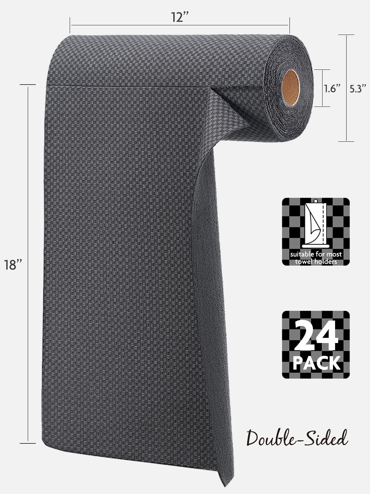 24-Pack Tear-Away Microfiber Roll(Grey) - Image 3