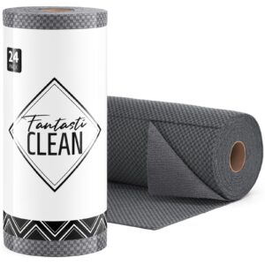 24-Pack Tear-Away Microfiber Roll（Grey）