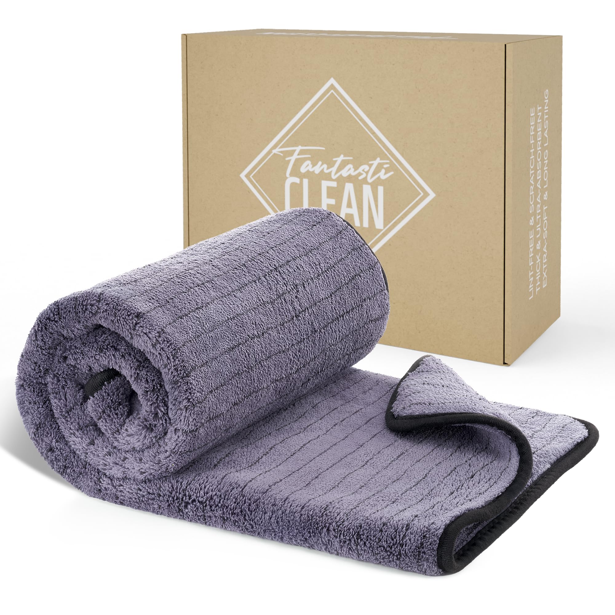 FantastiCLEAN Reusable and Washable Cloths Microfiber Cleaning Cloth- Car Drying Towels(Grey)