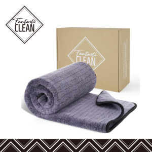 FantastiCLEAN Reusable and Washable Cloths Microfiber Cleaning Cloth- Car Drying Towels（Grey)