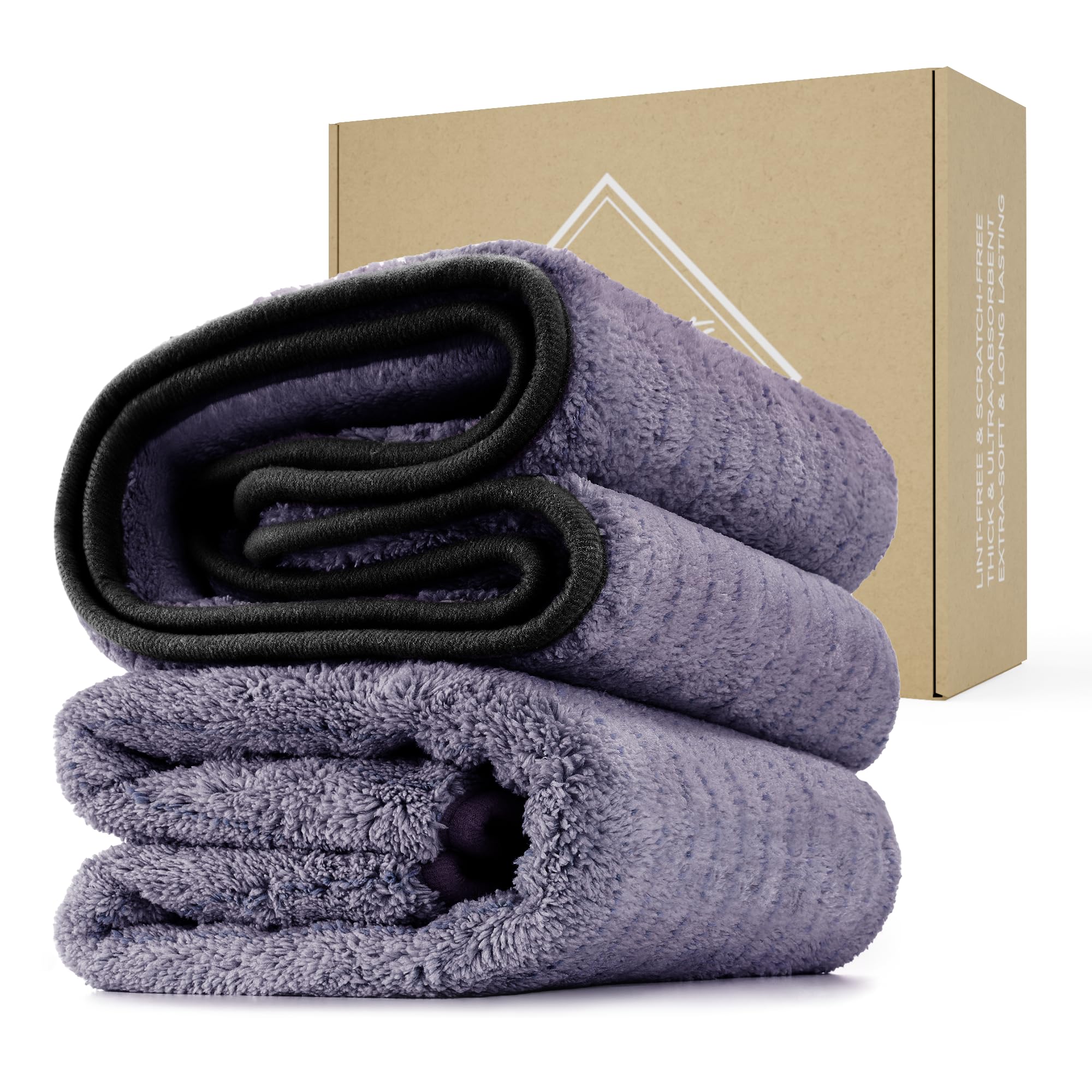 FantastiCLEAN 2 Pack Reusable and Washable Cloths Microfiber Cleaning Cloth- Car Drying Towels(Grey)