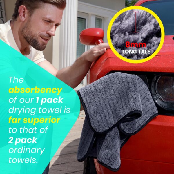 FantastiCLEAN 2 Pack Reusable and Washable Cloths Microfiber Cleaning Cloth- Car Drying Towels（Grey) - Image 5