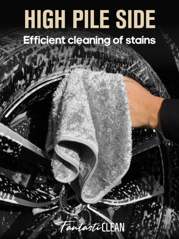 FantastiCLEAN 900GSM Reusable and Washable Cloths Microfiber Cleaning Cloth- Car Drying Towels（GRGY） - Image 3