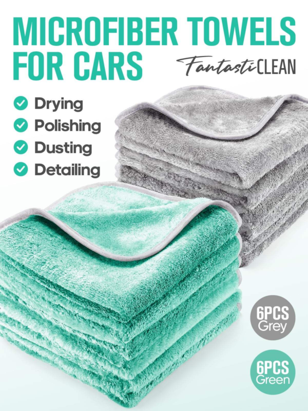 FantastiCLEAN 900GSM Reusable and Washable Cloths Microfiber Cleaning Cloth- Car Drying Towels（GRGY） - Image 4