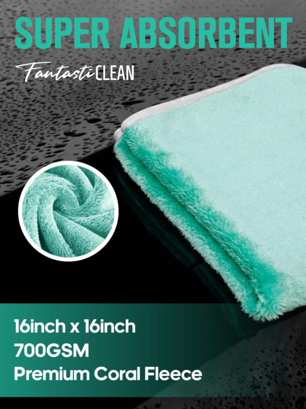 FantastiCLEAN 900GSM Reusable and Washable Cloths Microfiber Cleaning Cloth- Car Drying Towels（GRGY） - Image 2