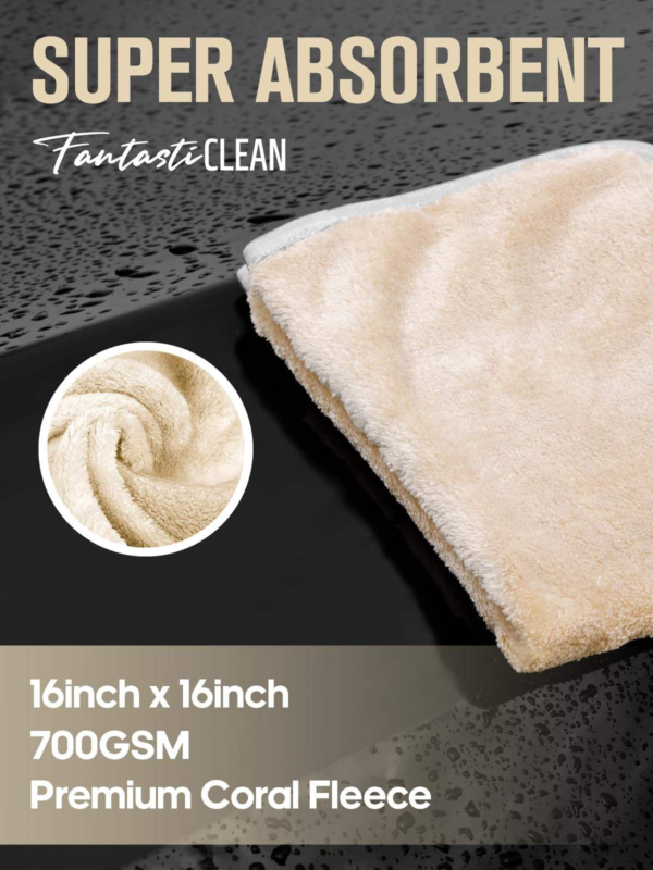 FantastiCLEAN 900GSM Reusable and Washable Cloths Microfiber Cleaning Cloth- Car Drying Towels（CMGY） - Image 6