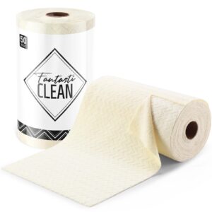 50 Pack Tear-Away Microfiber Roll（Beige）