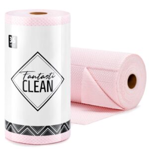 36-Pack 300GSM Tear-Away Microfiber Roll（Pink）