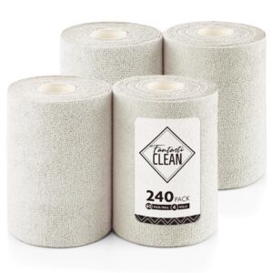 240-Pack 8x8 Inch Microfiber Cleaning Cloth Roll（Off-White）