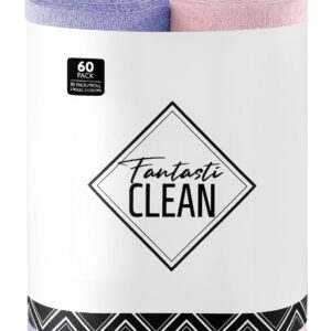 60 Pack Tear-Away Microfiber Roll（Lavender and Pink）