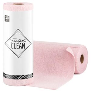 30 Pack Tear-Away Microfiber Roll（Pink）
