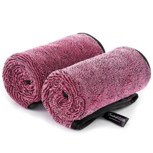 FantastiCLEAN 2 Pack Large Car Drying Towel 32‘’ by 24''(Pink)