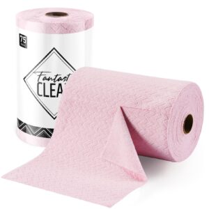 75 Pack Tear-Away Microfiber Roll（Pink）