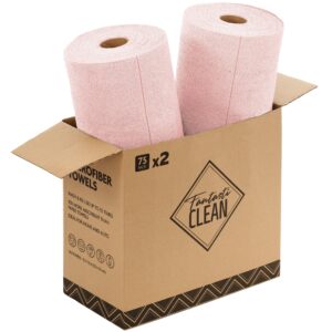 150 Pack Tear-Away Microfiber Roll（Pink）