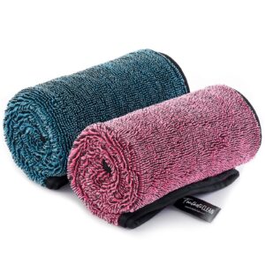 FantastiCLEAN 2 Pack Large Car Drying Towel 32‘’ by 24''(Pink and Blue)