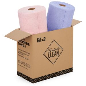 150 Pack Tear-Away Microfiber Roll（Pink and Lavender）