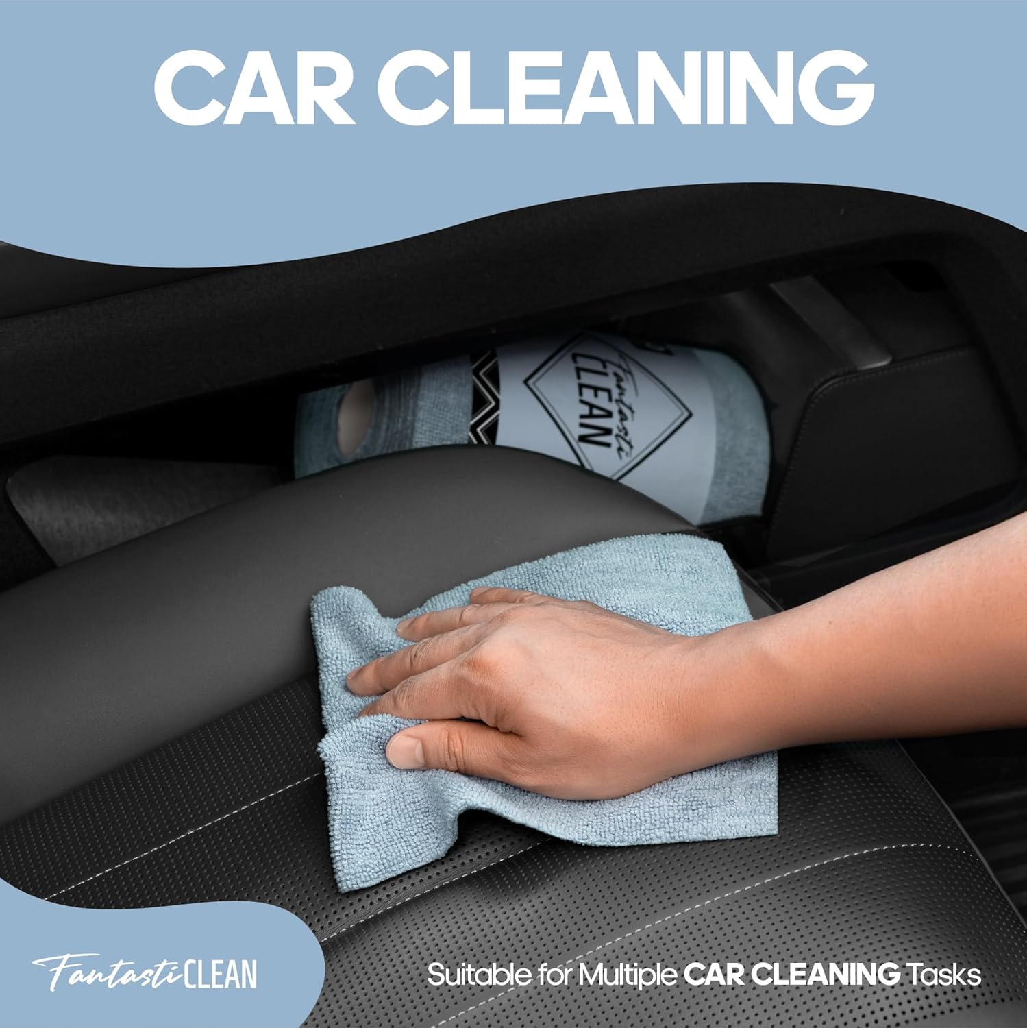 60-Pack 8x8 Inch Microfiber Cleaning Cloth Roll(Baby Blue) - Image 7